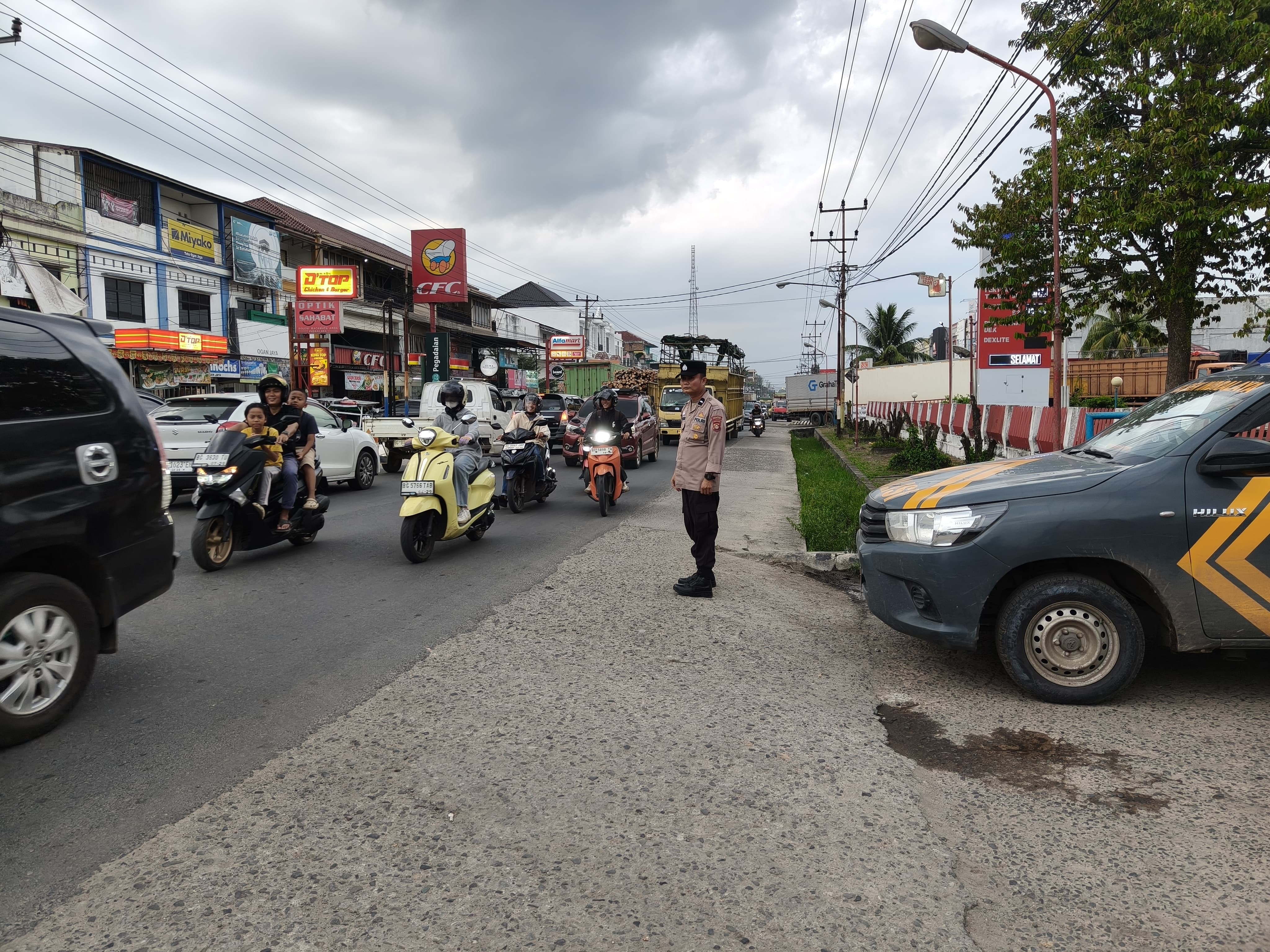Polsek Indralaya Amankan Lima Lokasi Pasar Bedug Ramadhan 1447 H