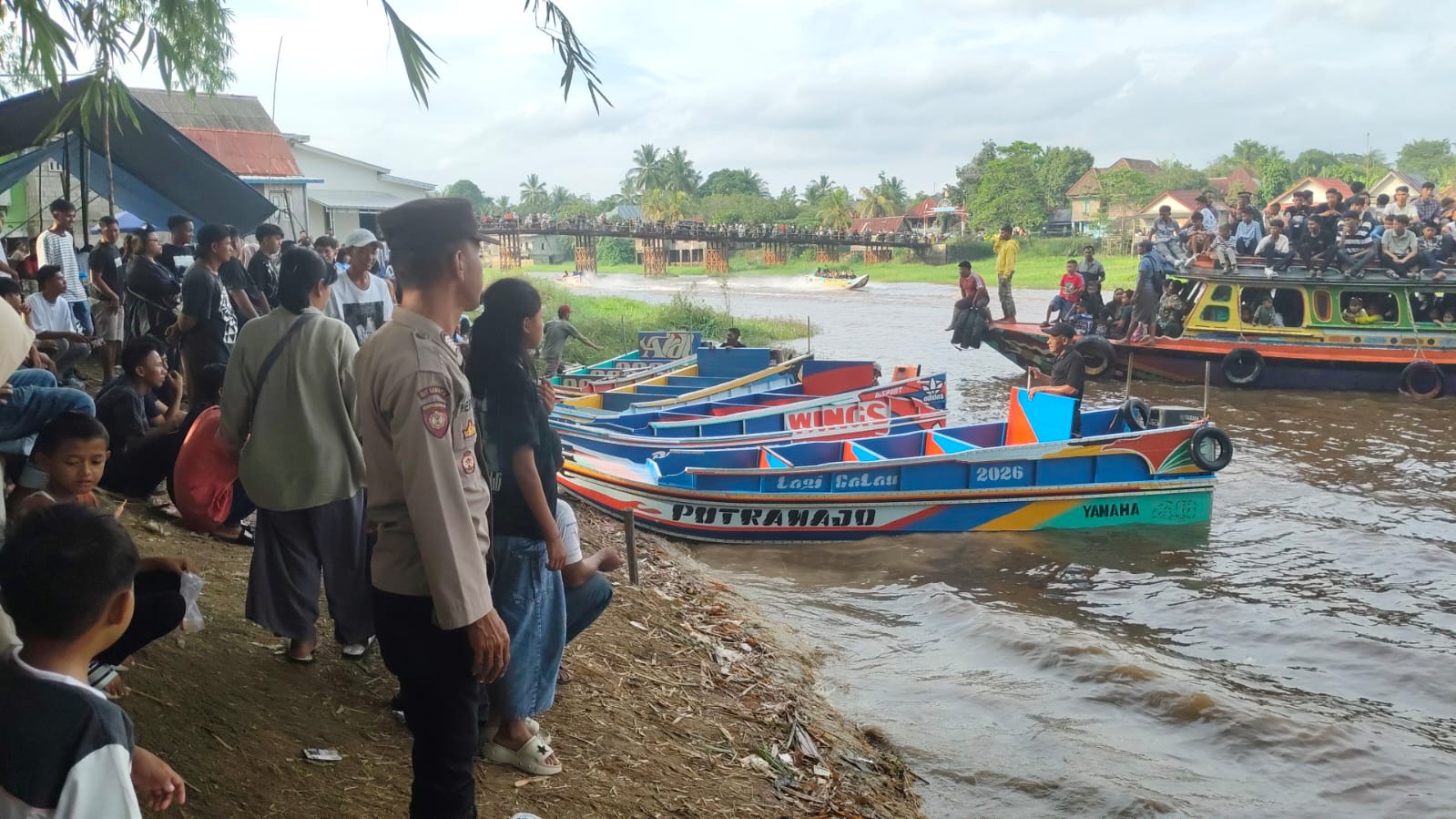 Pengamanan Pam Wisata Air Speedboat, Kapolsek Indralaya Apresiasi Kerja Personel